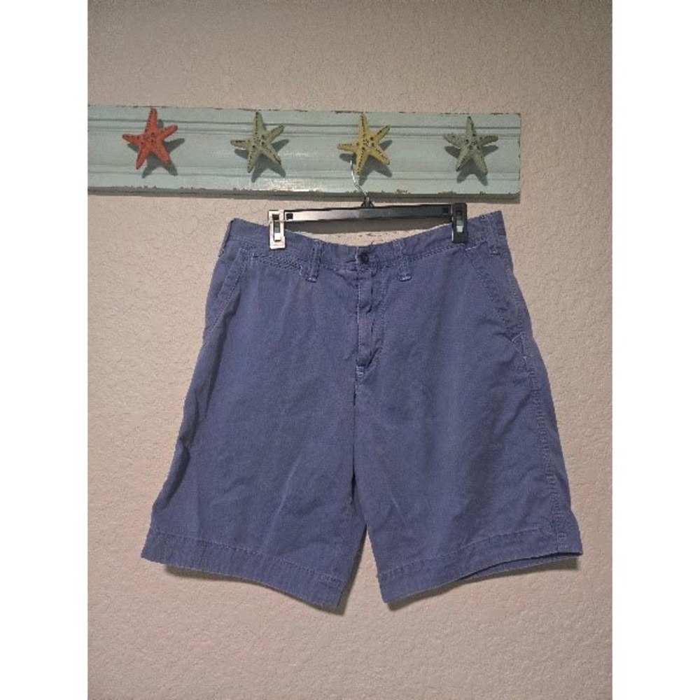 Polo Ralph Lauren Mens Blue Cotton Chino Shorts Size 33 Flat Front Twill
